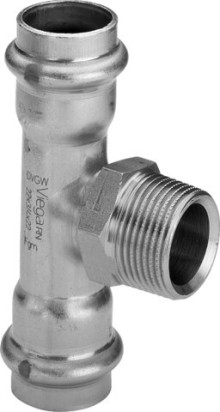 Produktbild: Viega SANPRESS INOX T-Stück Edelstahl 2317.1 22 mm x 3/4" AG x 22 mm