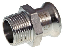Produktbild: XPress Edelstahl 304 Übergangsstück 15 mm x 1/2" AG für Heizung