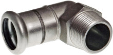 Produktbild: XPress Edelstahl 304 Winkel 15 mm x 1/2" AG für Heizung