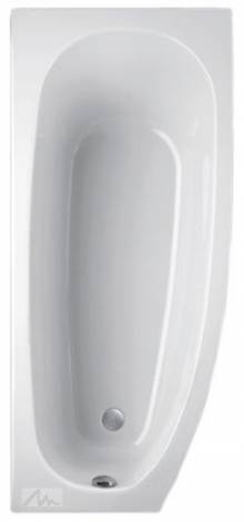 Produktbild: bombax 160 1600 x 750 x 450mm weiß Raumsparwanne, linke Ausführung