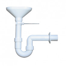 Produktbild: comfort-PP Trichtersiphon DN 40, weiss mit Sieb und Wandhalterung