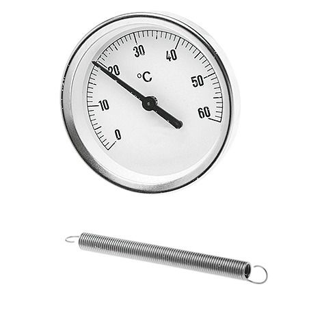 Bimetall-Anlegethermometer 0-120° TAB Ø 63 mm, mit Spannfeder (10050695) -  WATTS, - Hahn Großhandel - Sigrun Hahn e.K.