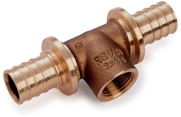 REHAU RAUTITAN T-Stuck reduziert RX+, IG 25 x 3/4\" IG x 25, Rotguss ...