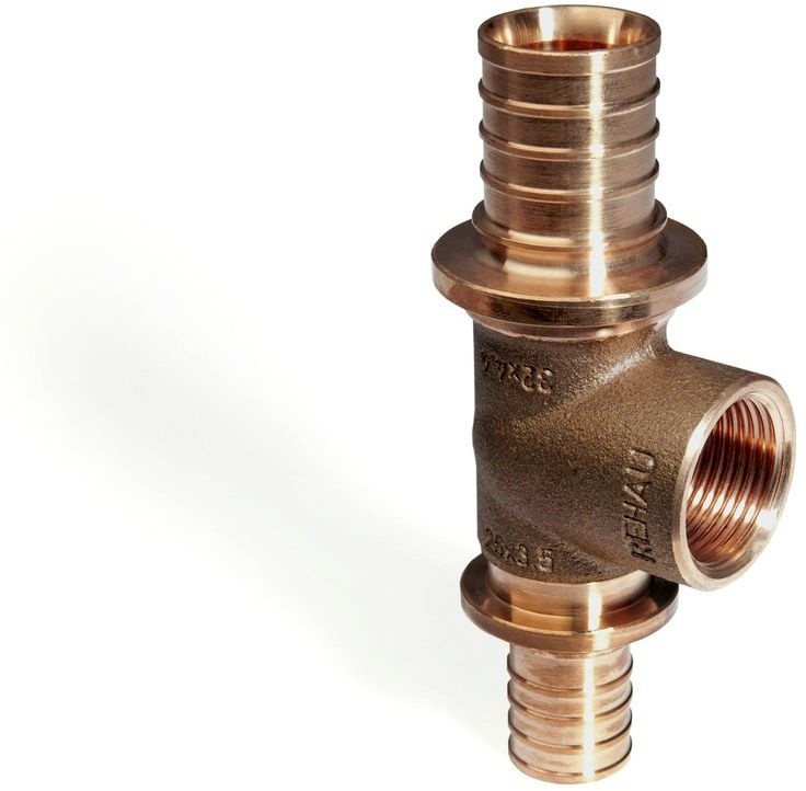 REHAU RAUTITAN T-Stück reduziert RX+, IG 32 x 3/4" IG x 25, Rotguss ...