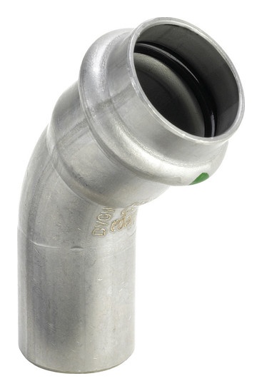 Kupfer Pressfitting SudoPress Bogen 45° 15mm - DVGW-geprüft Mit Visu-Control Ring
